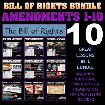 The Bill of Rights of the Constitution Bundle | Amendments 1-10 | TpT