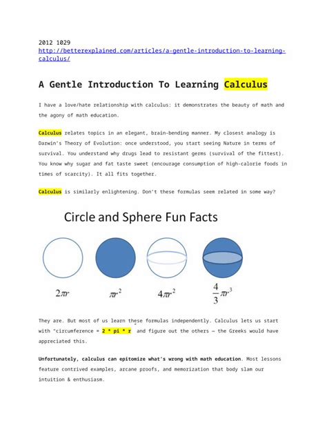 Docx A Gentle Introduction To Learning Calculus Betterexplained