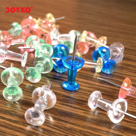 Jual Push Pin Joyko Warna Warni Transparan Paku Pin Jarum Tekan