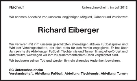 Traueranzeigen Von Richard Eiberger OstalbTrauer