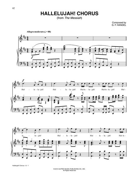 Hallelujah Chorus Sheet Music George Frideric Handel Piano Vocal