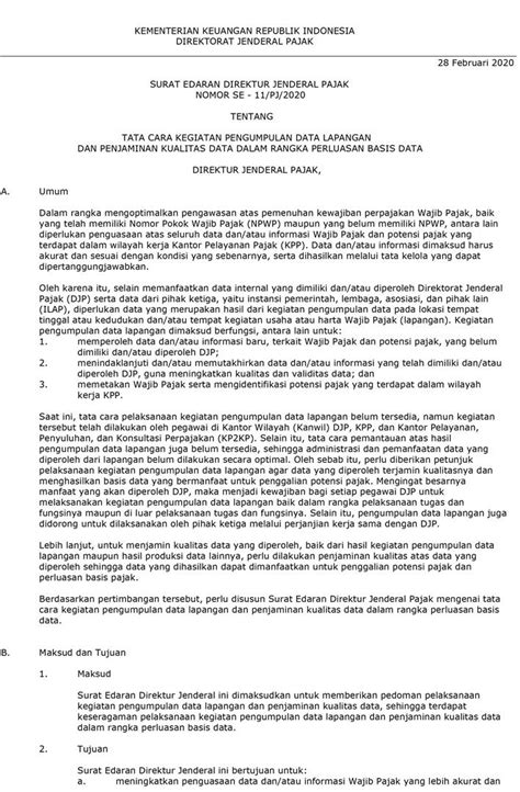 Surat Edaran Nomor Se Pj Pajak Peraturan Pt Hbms Consulting