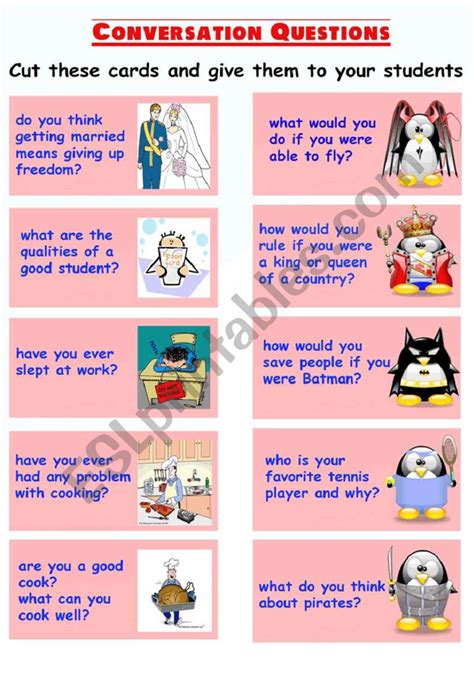 Conversation Cards Esl Worksheet By Ali Abbasi