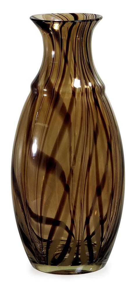 Attractive Styled Medium Brown Swirl Vase Statement Vase Glass Flower Vases Vase