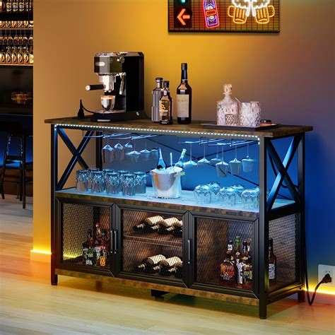 Amazon YITAHOME 55 Wine Bar Cabinet With Led Lights And Power