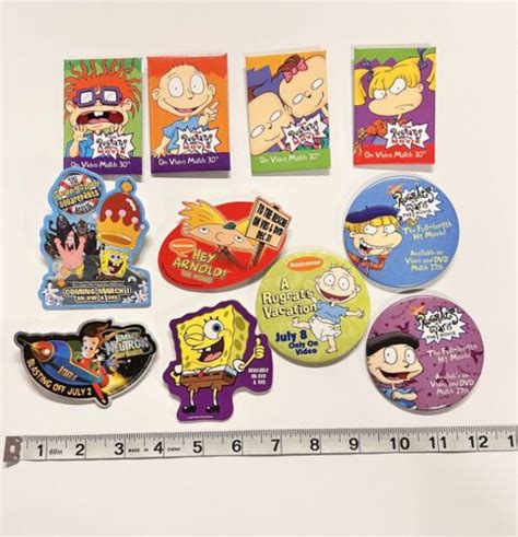 Lot Of Nickelodeon Pinback Buttons Spongebob Rugrats Arnold Jimmy