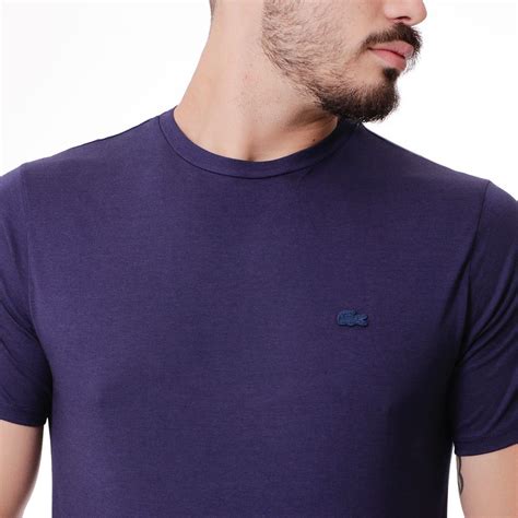 Camiseta Básica Lacoste Azul Marinho Logo mono Pima Zeus Select