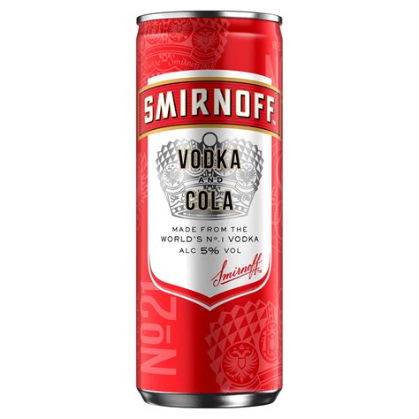 Smirnoff No21 Vodka And Cola Ready To Drink Premix Can 250ml Spirits