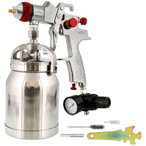 14mm Hvlp Suction Feed Spray Gun W Air Regulator Auto Paint Basecoat