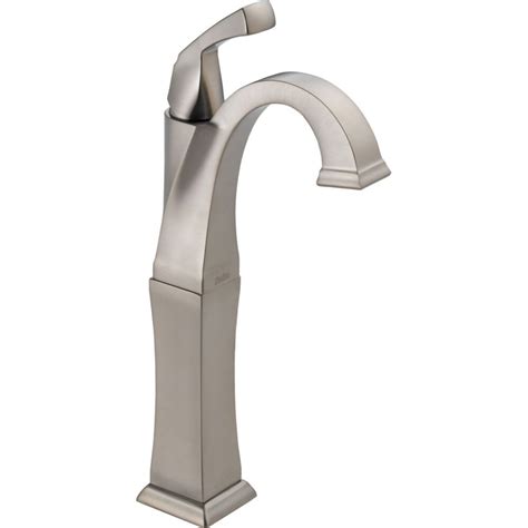 Delta Dryden Single Hole 1 Handle Lever High Arc Bathroom Sink Faucet Standard Flow Stainl