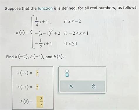 Solved Suppose That The Function H Is Defined For All Real Numbers