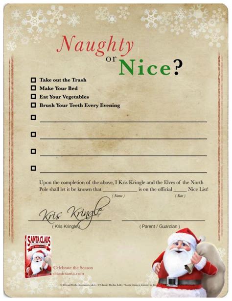 Naughty Nice List Printable