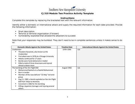 CJ 310 Module Two Practice Activity Template CJ 310 Module Two