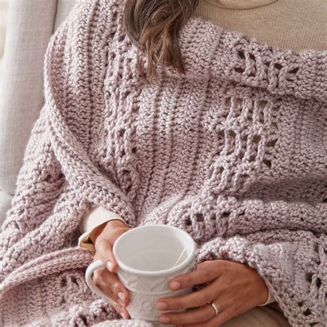 Free Easy Red Heart Cozy Hygge Wrap Crochet Pattern Yarnspirations