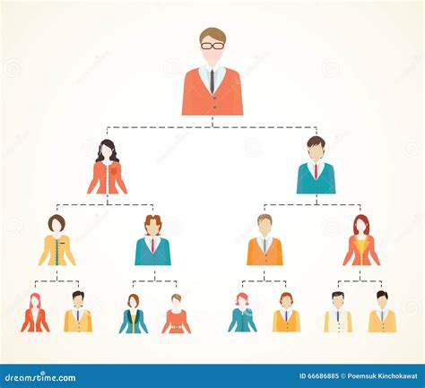 Organizational Chart Corporate Business Hierarchy Stock Vector