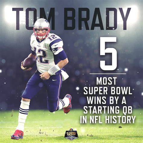 Another record for Tom Brady. He has the most super bowl wins by a ...