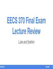 Final Exam Lecture Review Part F Pdf Eecs Final Exam