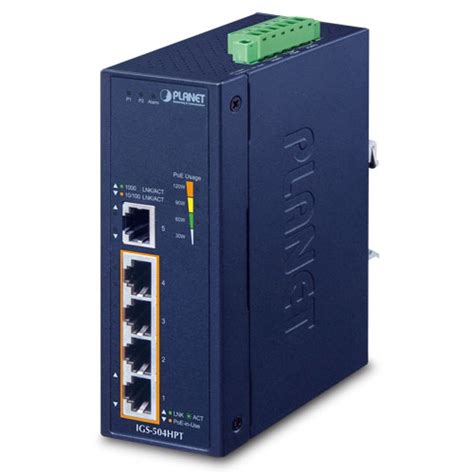 Igs Hpt Din Rail Unmanaged Gigabit Poe Switch Planet Technology