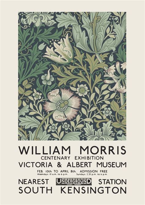 William Morris Exhibition Poster For The Victoria And Albert Museum