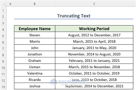 How To Truncate Text In Excel Suitable Methods Exceldemy