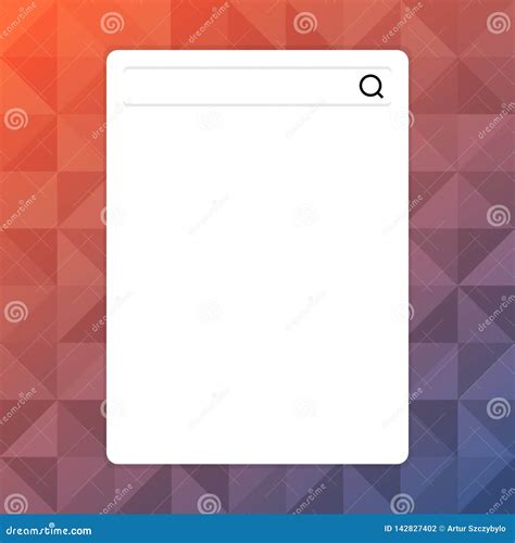 Search Bar With Magnifying Glass Icon On Blank Vertical White Screen