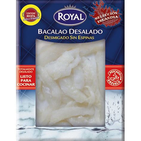 Bacalao Desalado Desmigado Sin Espinas Envase 250 G ROYAL