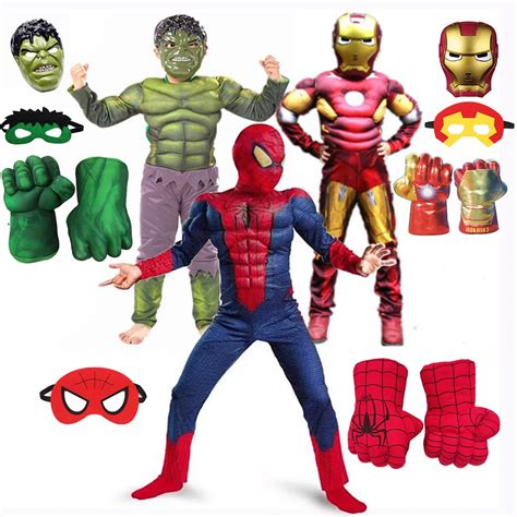 Crian As Super Her Is Trajes Homem Aranha Hulk Capit O Am Rica Homem De