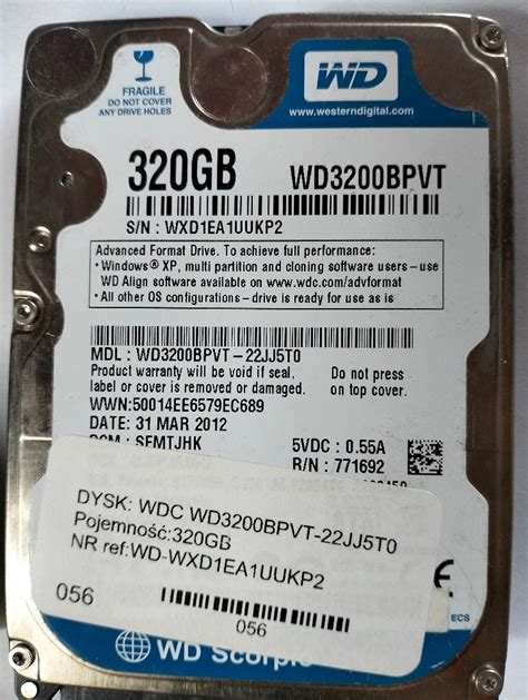 Dysk HDD WDC WD3200BPVT-22JJ5T0 320GB | Futory | Kup teraz na Allegro ...