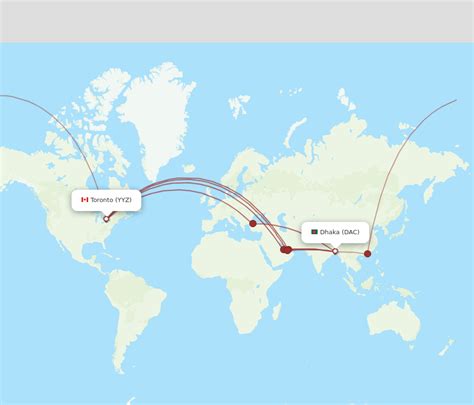 All Flight Routes From Dhaka To Toronto Dac To Yyz Flight Routes