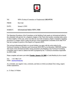 Fillable Online Nfpa 5000 FUN Info Ballot Cover Page Doc Nfpa Fax