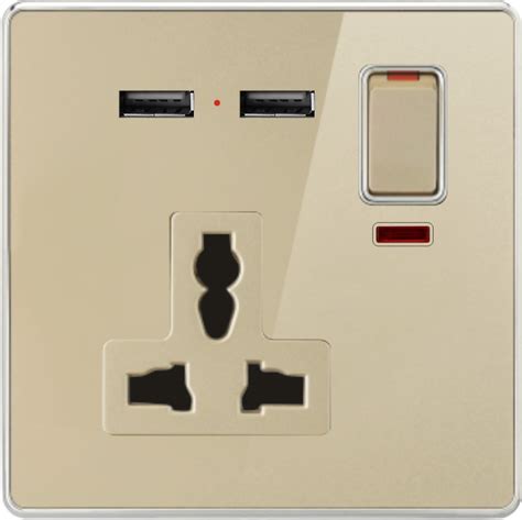 Uk Standard Wall Switch Socket For Home Smart 3 Pin Mfsocket With 2usb K31 Series China