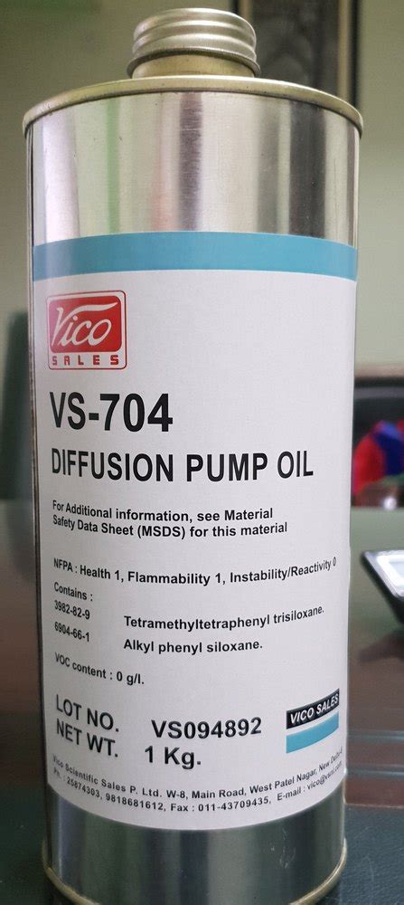 Diffusion Pump Oil At Best Price In India