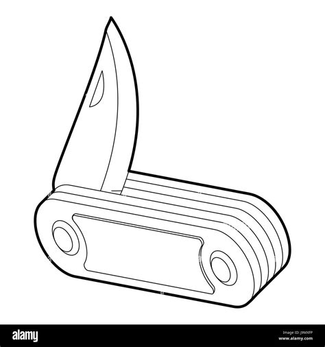 Folding Knife Icon Outline Style Stock Vector Image And Art Alamy