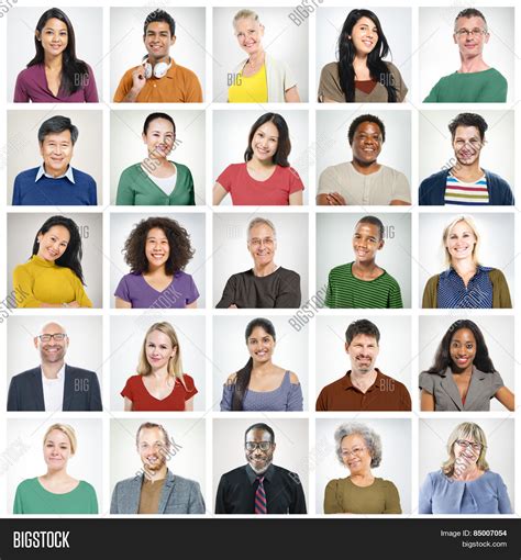 Human Face Set of Faces Collection Diversity Concept Stock Photo ...