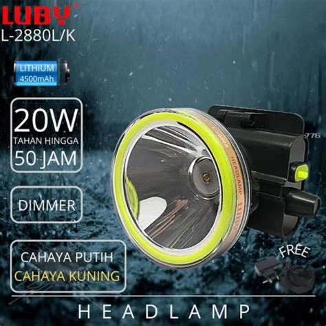 Jual Senter Kepala Headlamp Original Luby 20 Watt L 2880 Mode Putar