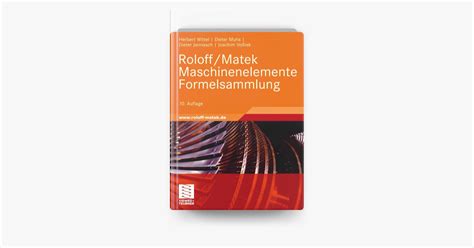 Roloff Matek Maschinenelemente Formelsammlung In Apple Books