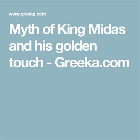 Myth Of King Midas And His Golden Touch King Midas King Midas And The Golden