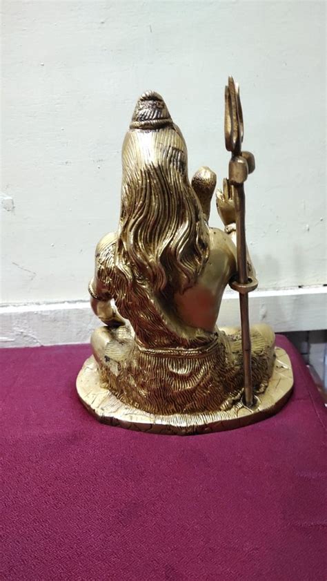 Golden Gold Plated Brass Shiva Statue Siting Size 10 At Rs 3500