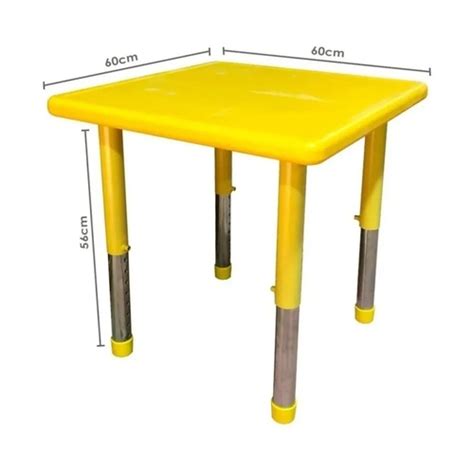 Mesa Infantil Plastico Altura Ajustavel 60 X 60 X 56cm Amarelo No Shoptime