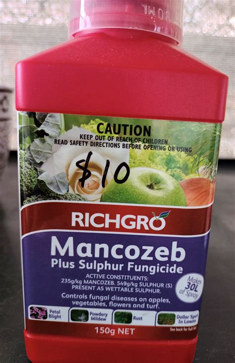 Mancozeb Plus Sulphur Fungicide In 150g Canberra Nursery And Garden Centre