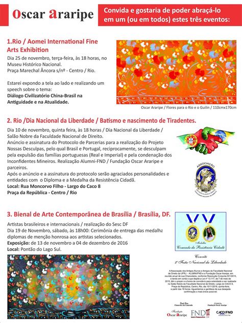 Instituto Cultural Arte Brasil EVENTOS DE OSCAR ARARIPE