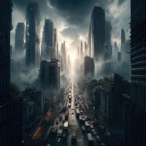 Premium Photo | Photorealistic apocalyptic landscape