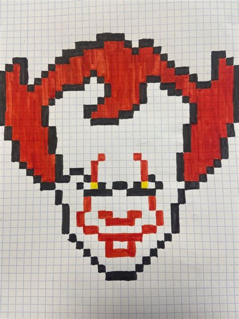 Pennywise Pixel Art 🎈 Dibujitos Sencillos Lindos Dibujos Fáciles