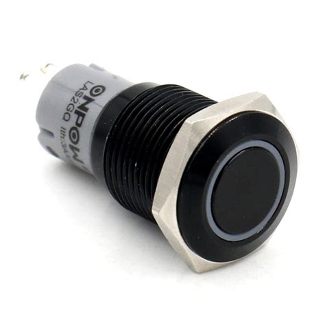 Baomain ONPOW Momentary Push Button Switch With Black Metal Shell 16mm