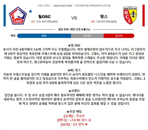 3월 30일 리그앙 릴osc 랑스 축구자료 라이브스코어 라이브맨 실시간 라이브스코어 토토사이트 추천 꽁머니 먹튀검증