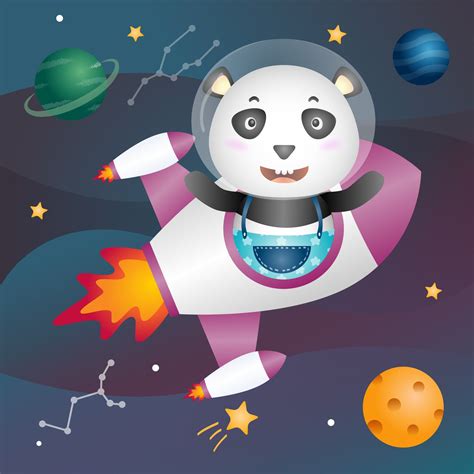 a Cute panda in the space galaxy 2840253 Vector Art at Vecteezy