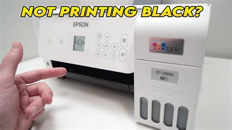 How To Fix Epson Ecotank Not Printing Black Color Youtube