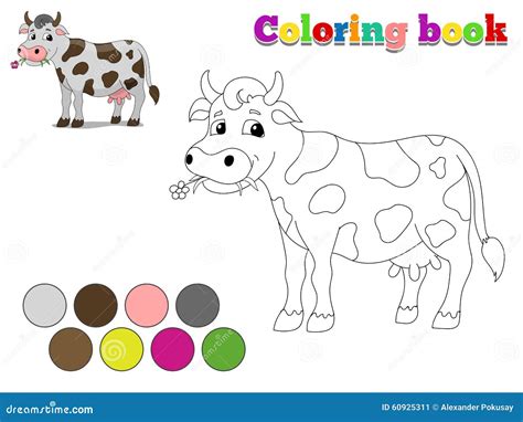 La Vache Livre De Coloriage Badine La Disposition Pour Le Jeu