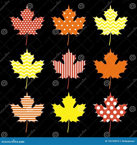 Ensemble De Feuille D Rable D Automne Illustration Stock