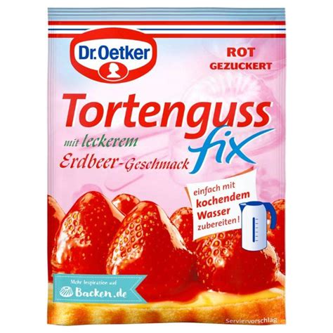 Dr Oetker Tortenguss Fix Erdbeer Geschmack 50 G Festigender Guss Mit